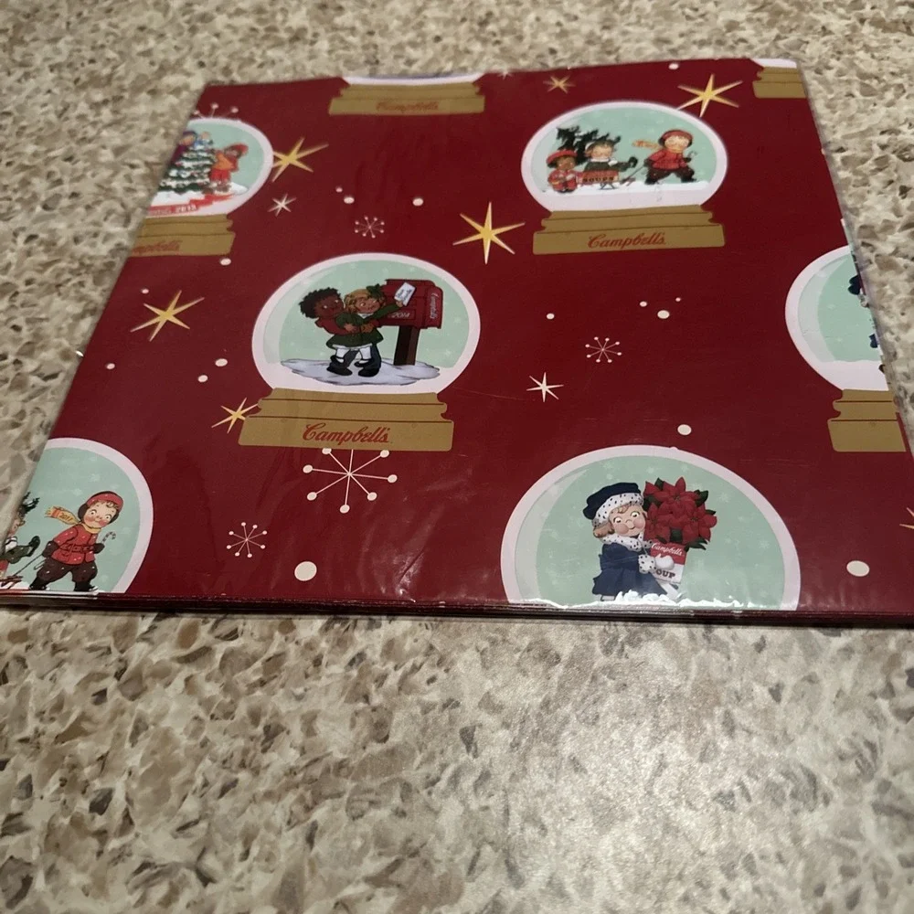 Vintage Campbell's Soup Rare Christmas Wrapping Paper